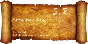 Strauber Ria névjegykártya